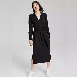 Charter Club Cashmere Midi Sweater Dress Harvest Bloom Classic XL NWT no belt